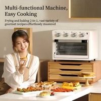 Four à Friture à Air Électrique Multifonctionnel 23L en Acier Inoxydable pour Usage Domestique avec Fonctions Intégrées de Cuisson à la Vapeur, Rôtissage, Cuisson et Déshydratation