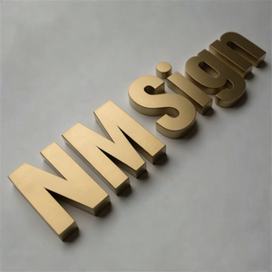 Pas de quantité minimale de commande personnalisé 3D signe solide personnalisé brossé Boutique publicité lettre signe pour affaires Non lumineux signe réception décorations - Product Image 5