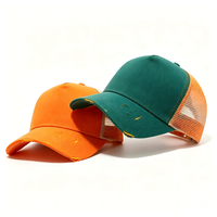 Topi Trucker 5 Panel Bordir Logo Custom, Bagian Belakang Berjaring Bernapas, Topi Trucker yang Dapat Disesuaikan, Topi Jaring Hip Hop, Topi Olahraga Memancing