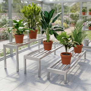 Support à fleurs moderne en acier inoxydable à 3 niveaux, étagère pour plantes d'intérieur, design minimaliste avec revêtement en poudre pour usage domestique - Product Image 6