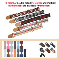 Sangle de guitare réglable de haute qualité pour guitare acoustique/ukulélé/basse, sangle d'épaule large en polyester avec logo personnalisé