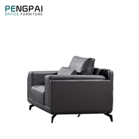Pengpai Últimos diseños de sofá Estilo nórdico Chester Cuero genuino 1 + 1 + 2 Juego de sofás muebles de oficina