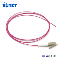 Sunet - Pigtail de Fibra Óptica de Alta Calidad FTTH LC UPC MM OM4 PVC/LSZH 0.9mm 2.0mm G657A