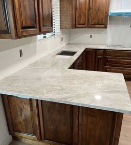 Dalle de quartzite Taj Mahal sur mesure pour plans de travail de cuisine modernes, traitement naturel de notre propre usine de pierre pour utilisation au sol - Product Image 6