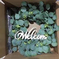 Couronnes d'eucalyptus artificielles blanches personnalisables pour l'extérieur de la porte
