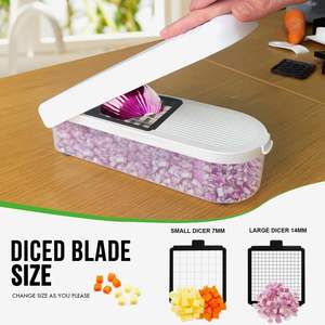 Hachoir à <span class=keywords><strong>l</strong></span>égumes et coupe-salades multifonctionnel 2 en 1 Hachoir à aliments en plastique pour pommes <span class=keywords><strong>de</strong></span> terre, carottes, <span class=keywords><strong>ail</strong></span> Nouveau style - Product Image 2