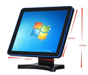 1024X768 Resolusi 12-Inch Tanpa Bezel Benar Datar Layar Sentuh LCD Monitor