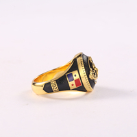 Anpassbarer Vintage Goldplattierter Kupfer-Zirkon-Meisterschaftsring mit Verstellbarem Einleger für Jubiläums- und Partygeschenke
