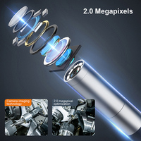 Boroscope articulé multifonctionnel de 2 mètres, 8 mm, à lentille unique, alimenté par batterie, outil d'inspection automobile, écran IPS HD de 5,0 pouces