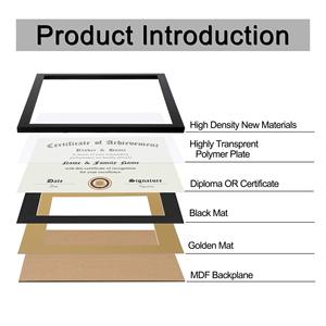 Homco 8.5x11 bằng tốt nghiệp khung với Mat màu đen gỗ khung làm cho 8.5x1111x14 inch giấy chứng nhận/giải thưởng hoặc A4 độ/tài liệu - Product Image 4