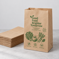 Sac en papier brun léger ECO, qualité alimentaire, pour pâtisserie, emballage de bonbons, logo personnalisé