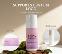 Colle corporelle OEM hypoallergénique à séchage rapide, adhésif cutané transparent en roll-on pour maquillage de festival