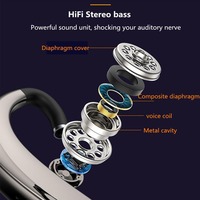 Écouteur sans fil S109 BT 5.1 universel à crochet d'oreille, casque mono pour le sport et les affaires, mains libres avec micro pour smartphone