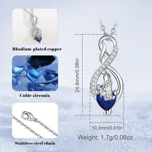 Collana con Ciondolo a Cuore per Figlia in Rame Placcato Argento Merryshine, da <span class=keywords><strong>Papà</strong></span> e Mamma, <span class=keywords><strong>Ti</strong></span> Amo per Sempre - Product Image 4