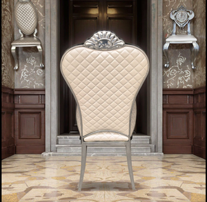 Foshan Usine Best-seller Chaise de mariage de luxe Chaise en acier inoxydable couleur argent - Product Image 5