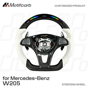 For Mercedes-Benz CLA GLA GLC <b>GLE</b> C <b>E</b> 300 <b>400</b> W205 W213 2015-2018 Custom LED RPM Display Carbon Fiber Steering Wheel - Product Image 2