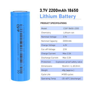 Batería Recargable de Iones de Litio Cilíndrica 22FM <span class=keywords><strong>22F</strong></span> <span class=keywords><strong>18650</strong></span>, Celda de 3.7v 2000mah 2200mah, Batería ICR18650 - Product Image 2