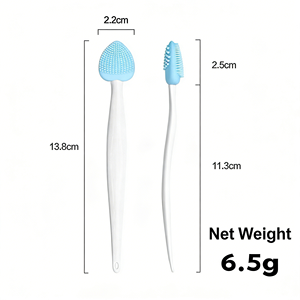 Double-Sided Heart <b>Silicone</b> Face Cleansing Brush Manual Facial Scrubber Deep Pore Cleaning Nose Blackhead Remover Skin Care <b>Tool</b> - Product Image 2