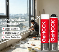 Mastic en mousse PU adapté au remplissage et au scellement des interstices autour des fenêtres de balcon du sol au plafond ; personnalisation disponible.