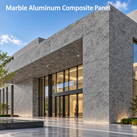 Panneau composite en aluminium marbré recouvert de PVDF, veinage doré, 4 mm, taille personnalisée pour la décoration murale extérieure des villas