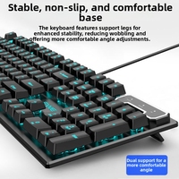 Ensemble clavier et souris mécaniques filaires pour jeux, touches ABS laser, durables, résistantes à la décoloration, RVB, 104 touches, gris métallique, lumière arc-en-ciel, en stock