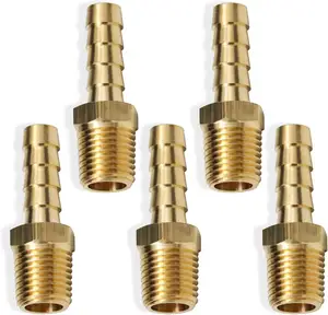 Brass Hose Barb Fittings 5/16 Inch Barb to 1/4 Inch Male NPT Thread Air Hose Fitting Adapter male hose barb nipple