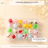 Calendrier de l'Avent de Noël : Jouets Squishy 24 Surprises, Jouets Anti-Stress Doux et Sûrs, Coffret Cadeau, Prix de Gros Usine