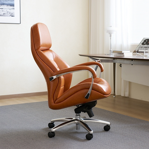 Chaise de direction en cuir huilé vintage de qualité supérieure 115 °   Chaise de bureau ergonomique inclinable pour PDG - Product Image 3