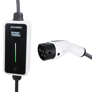 Cargador portátil EV con cargador de pantalla, dispositivo de carga tipo EU 2 AC Mode 2 OEM 3.5kw 16A EVSE Nivel 2 tipo 2