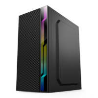 Boîtier PC Micro ATX professionnel de taille moyenne avec bande lumineuse LED, pour bureau et entreprise, compatible GPU 340 mm, accessoires OEM