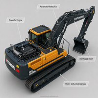 Excavadora Hyundai HD225 de Segunda Mano Confiable con Motor Cummins, Excavadora de Orugas Reacondicionada de Alta Calidad en Venta