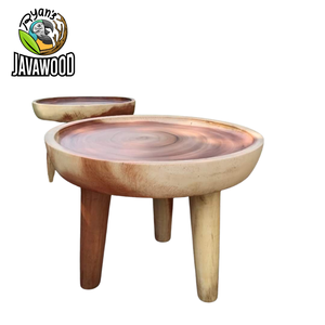 Taburete de madera natural hecho a mano, taburete otomano respetuoso con el medio ambiente, hecho de madera original, hecho en Indonesia - Product Image 2