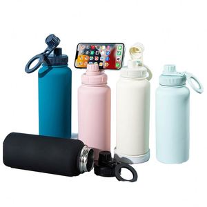 Bouteille d'eau isotherme en acier inoxydable à double paroi avec logo personnalisé, 18 oz, 32 oz, avec poignée magnétique MagSafe pour téléphone - Product Image 1