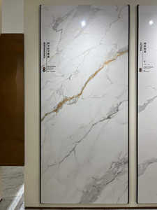 Losas de Piedra Sinterizada de Porcelana, Gran Formato 1200x2700, Estilo Mármol Calacatta Blanco, 12mm, Modernas, Económicas, para Dormitorio - Product Image 2