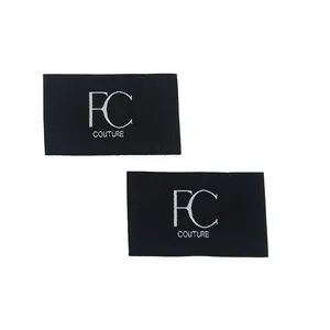 Self Adhesive Size Brand Name Damask Woven Labels Logos Printed Label for Clothing 100% Cotton Customized Garment Labels