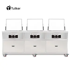 Tullker Multiple Tank 135L Engine Ultrasonic Cleaner Mold Auto Parts DPF Oil Rust Car Parts Washing Machine Glass Metal PCB