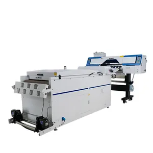 New update 60cm 4 heads dtf printer with i3200 heads and auto powder shaker t shirt sublimation digital printing machine