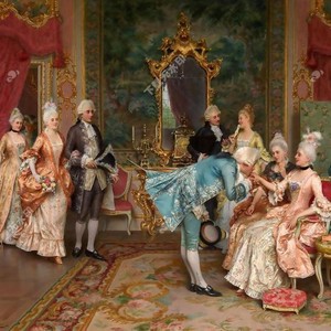 Visita la Francia: Riproduzioni su tela di dipinti <span class=keywords><strong>famosi</strong></span> del XVIII secolo, tra cui quelli di Joseph Karabakh, Classici della Corte - Product Image 3