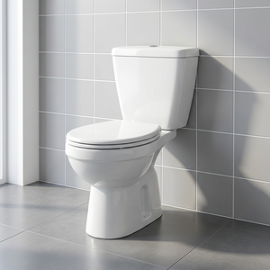 Two-Piece <b>Ceramic</b> Toilet with Plastic Seat Cover and LLC Fittings - Bathroom <b>Pan</b> <b>Set</b> From India Morvi - Product Image 5