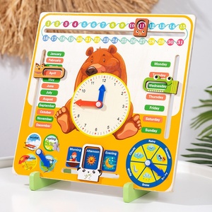 Vendita calda <span class=keywords><strong>Montessori</strong></span> per bambini <span class=keywords><strong>cartoni</strong></span> <span class=keywords><strong>animati</strong></span> orso stagioni meteo calendari giocattolo cognitivo compensato giocattoli educativi per regali per bambini - Product Image 4