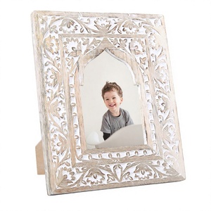 Antique Design High Quality <b>White</b> Distress Finished Color 100% Natural Mango Wood Photo <b>Frame</b> for Home Decoration - Product Image 1