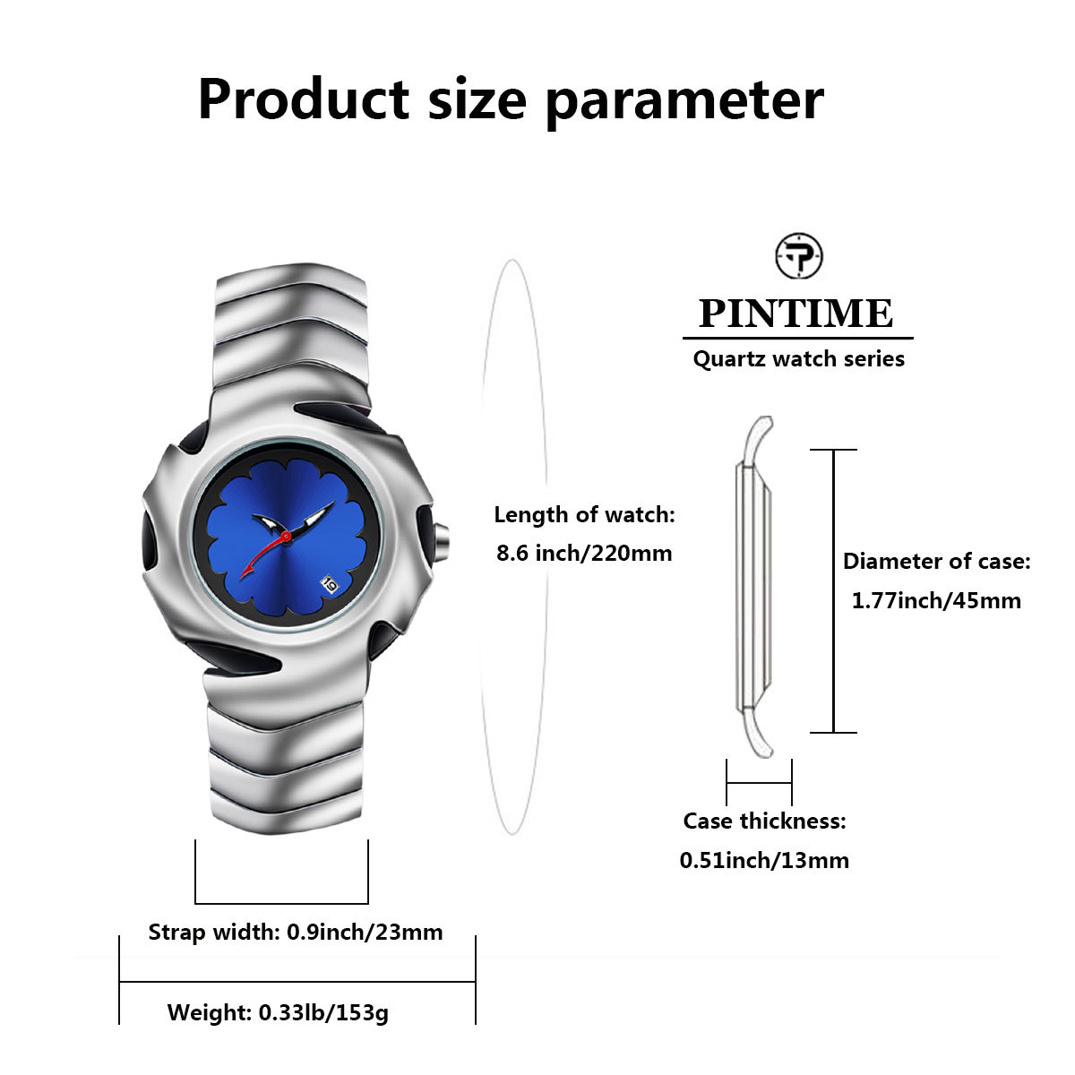 Amazon | PINTIME ラグジュアリー メンズ クリスタル