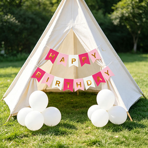 Ghirlanda per Feste 'Party Love' con Lettere Rosa e Oro, 14 Pezzi, Striscione 4M per Decorazioni - Product Image 5