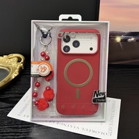 Étui magnétique gaufré style Ins haut de gamme pour iPhone 17 Pro Max, 16, 15, 14 avec sac à main perlé et coffret cadeau 15