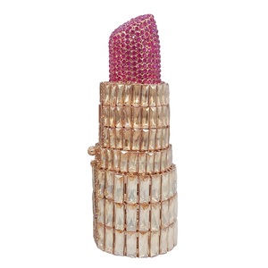 Bolso de Noche con Forma de Lápiz Labial, Deslumbrante Bolso de Mano con Cristales, Bolso Personalizado para Mujer - Product Image 4
