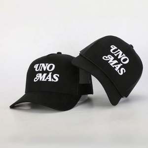 Casquette Trucker Unisexe Sportive 5 Panneaux en Corduroy/Toile Noire de Haute Qualité avec Logo Brodé Personnalisé BSCI, Vente en Gros, OEM - Product Image 1