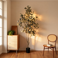 Mehrgrößen-Hochzeitsdekoration & Zubehör Künstlicher Eukalyptus-Bonsai-Baum im Topf Kunstpflanzen Bar- und Heim-Deko-Accessoires