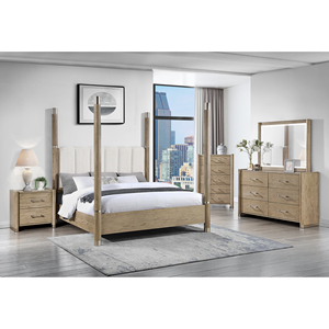 Brown 5PC Queen Modern Luxury <b>Convertible</b> Wood Bedroom Set - Product Image 1