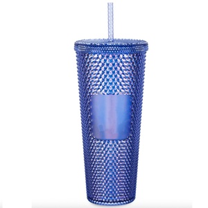 Vaso Térmico Geométrico Rosa con Tachuelas Brillantes, Doble Pared, Mate, <span class=keywords><strong>para</strong></span> Café Helado, <span class=keywords><strong>Boca</strong></span> Ancha, Antiderrames - Product Image 4