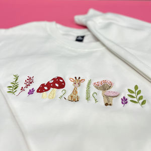 Moda 3D impreso naturaleza jirafa diseño botánico cuello redondo sudadera camiseta Sudadera con capucha bordado setas Cottage Core - Product Image 5